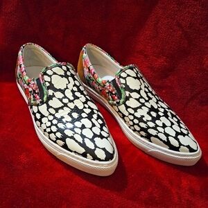Coach Women Slip-on Leather Shoes-Size 7-Multi Color Animal & Floral Print
